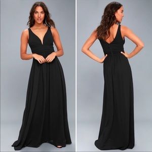 Lulu’s Leading Role Black Maxi Dress medium